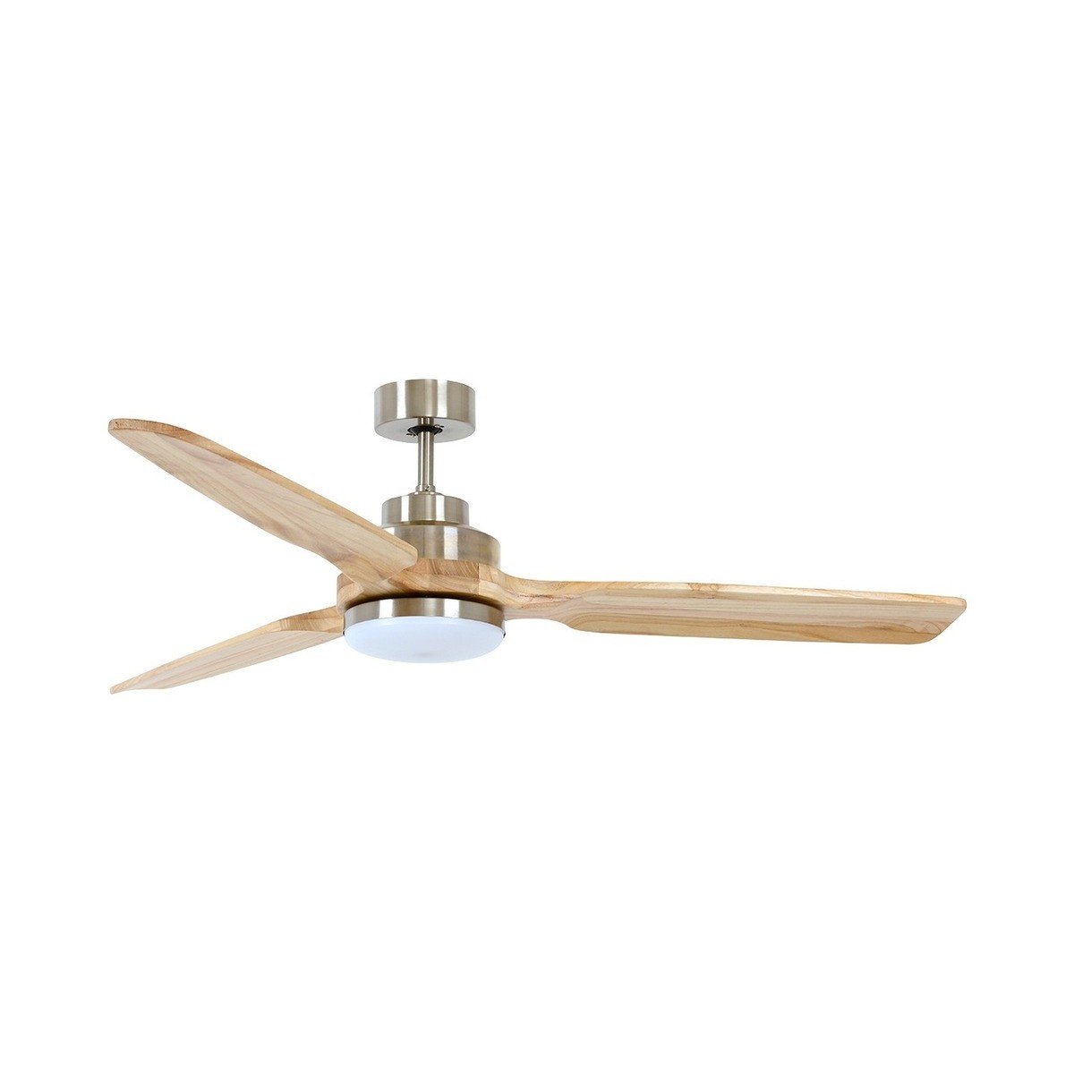 Shoalhaven 142cm Fan with Light in Brushed Chrome with Ashwood Blades ...